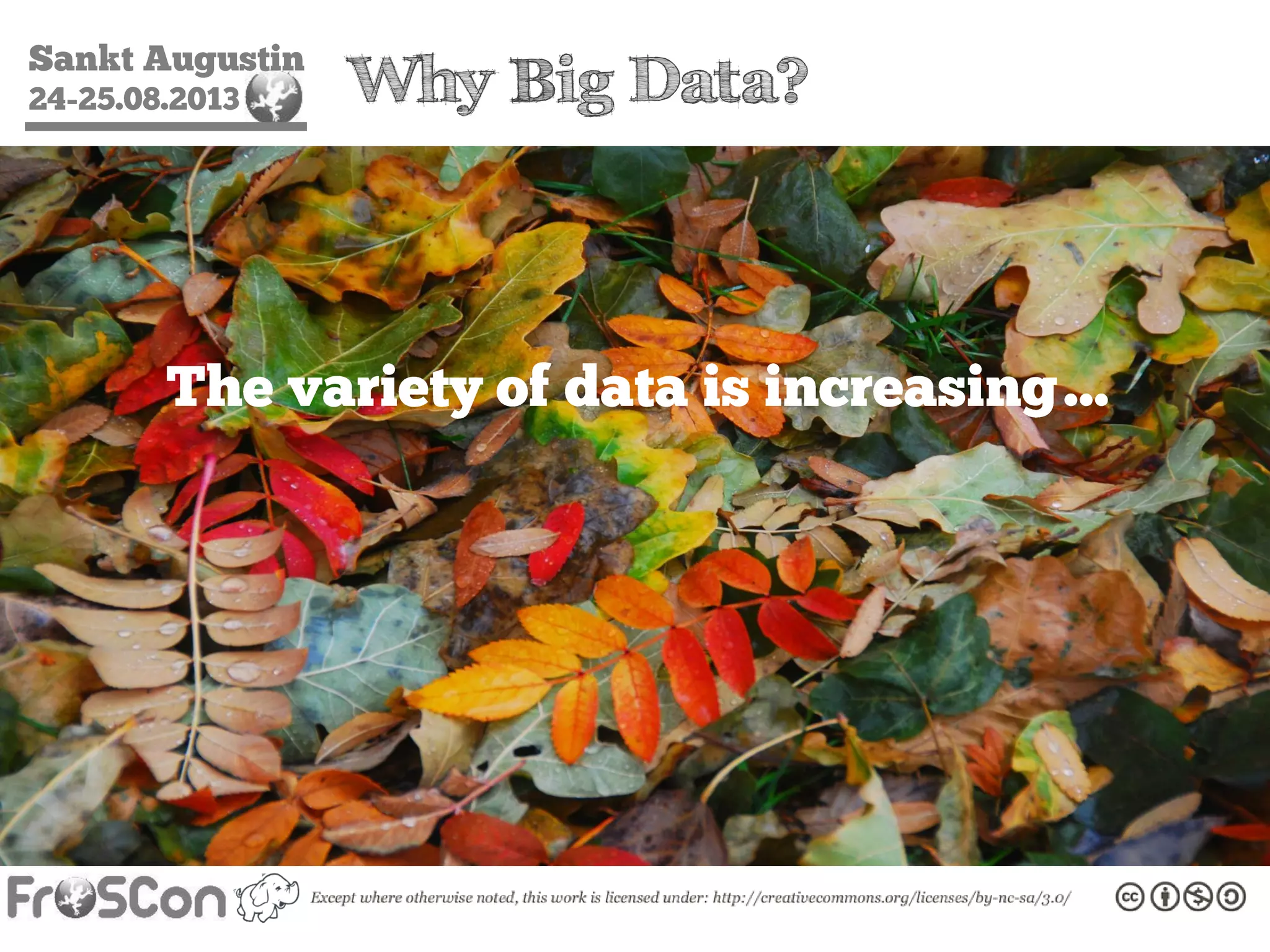 Sankt Augustin
24-25.08.2013 Why Big Data?
The variety of data is increasing…
 