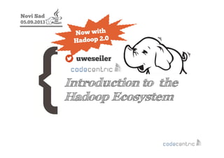 Novi Sad
05.09.2013
Introduction to the
Hadoop Ecosystem
uweseiler
 