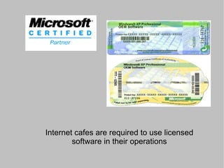 Student Restrictions Students are not allowed to enter internet cafes during school hours unless there is a written permission from the teacher that their presensce is related to their school work 