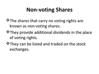 Non Voting investment | PPT