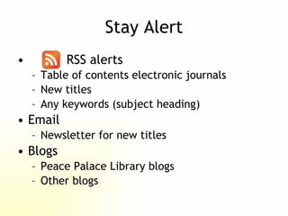 Introduction to the Peace Palace Library | PPT