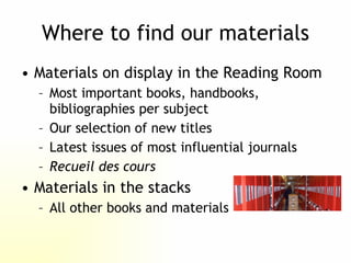 Introduction to the Peace Palace Library | PPT