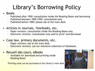 Introduction to the Peace Palace Library | PPT