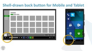 Shell-drawn back button for Mobile and Tablet
 