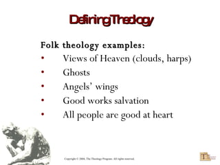Theological Examples Introduction To Theology (2004) | PPT