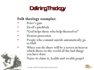 Theological Examples Introduction To Theology (2004) | PPT