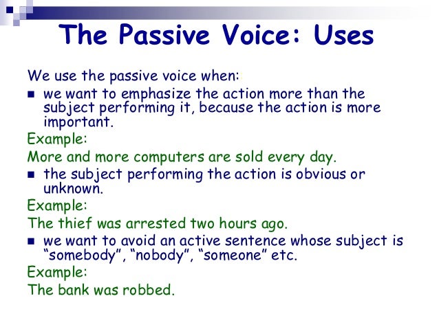 Resultado de imagen para uses of past passive voice