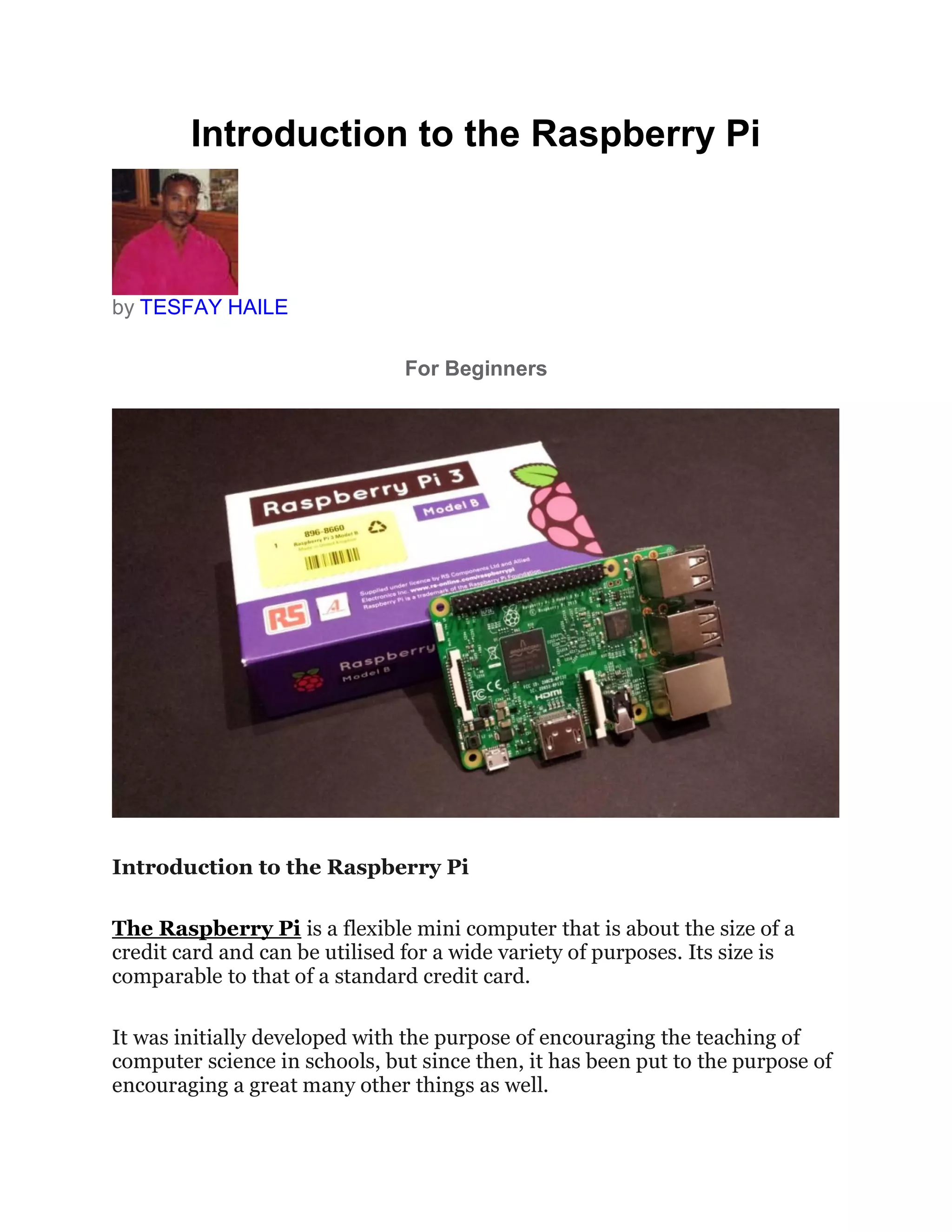 Introduction to the Raspberry Pi | PDF