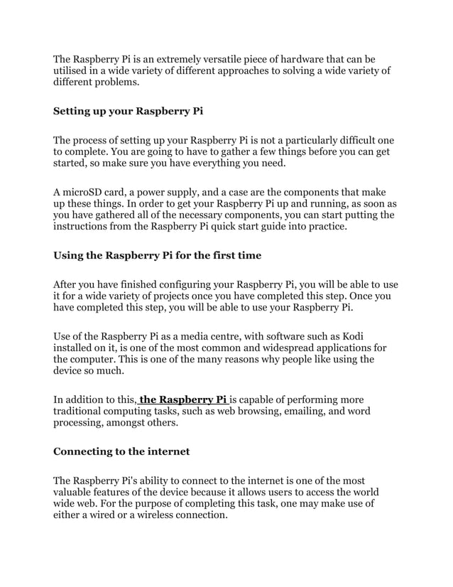 Introduction to the Raspberry Pi | PDF