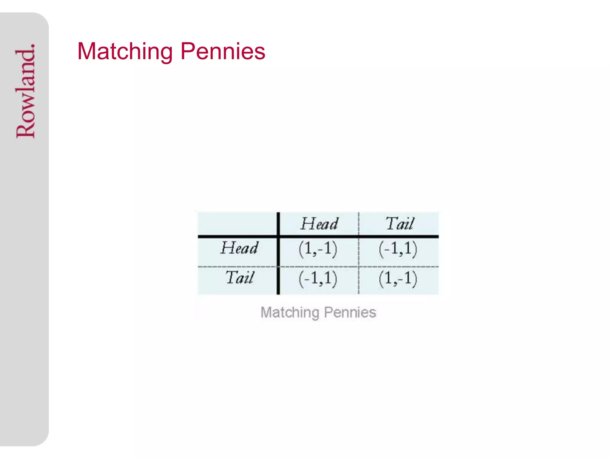 Matching Pennies
 