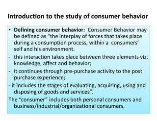 Introduction to the study of consumer behavior | PDF