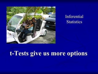 t-Tests give us more options
Inferential
Statistics
 