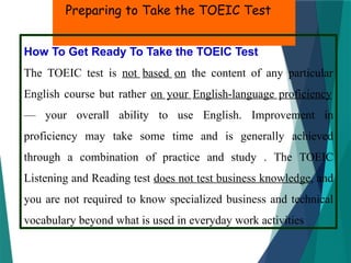 Test Toeic Design Comprehensive Guide to the TOEIC Test: Format, Preparation, and Scoring ...