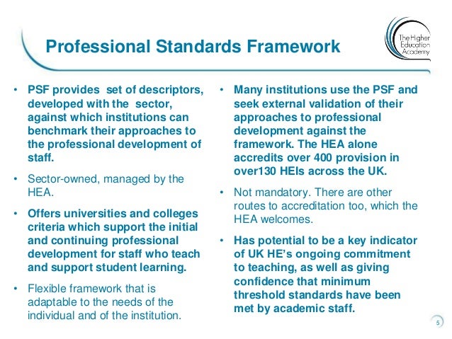 Introduction to the uk professional standards framework august 2013