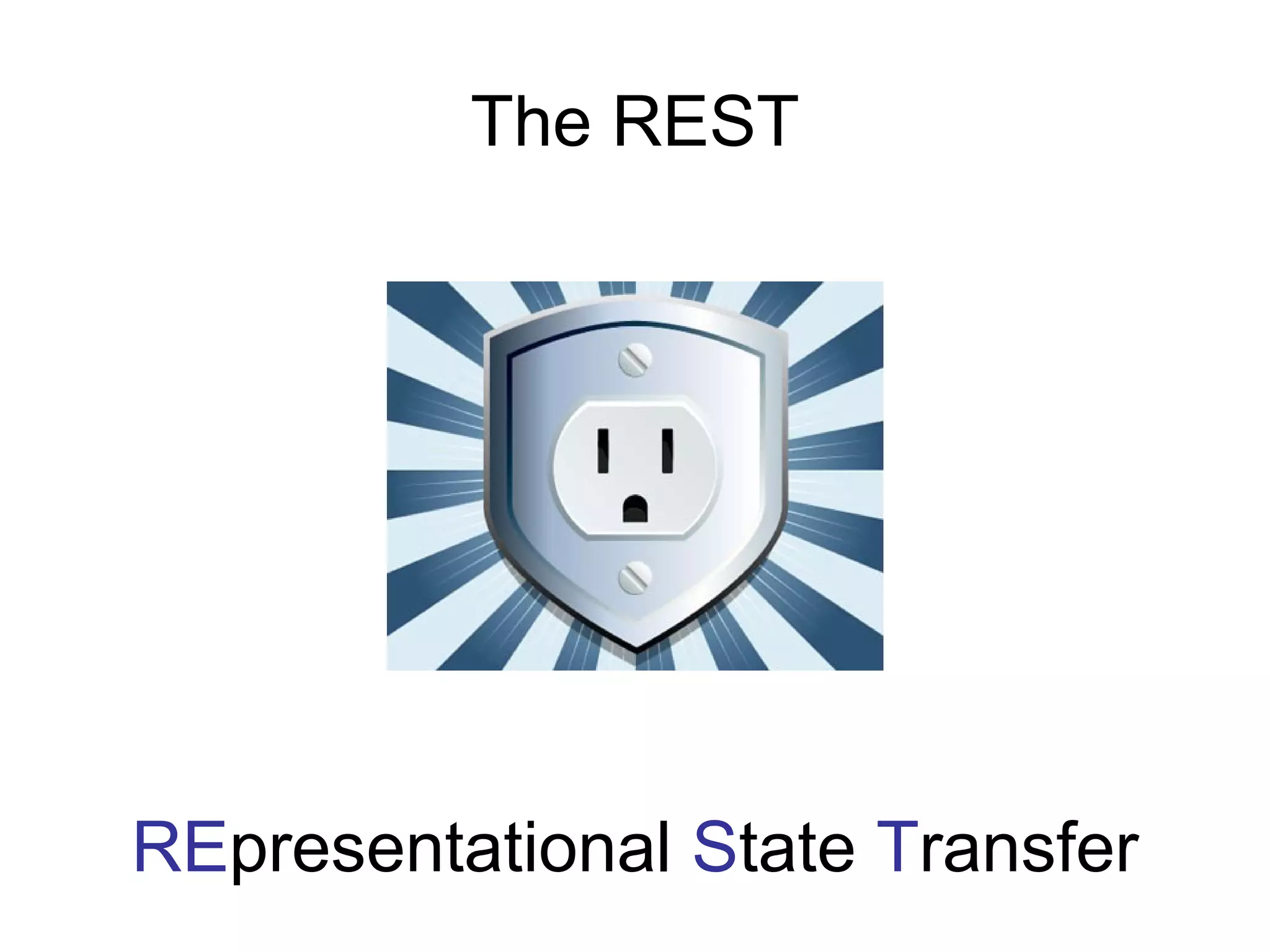 The REST

REpresentational State Transfer

 