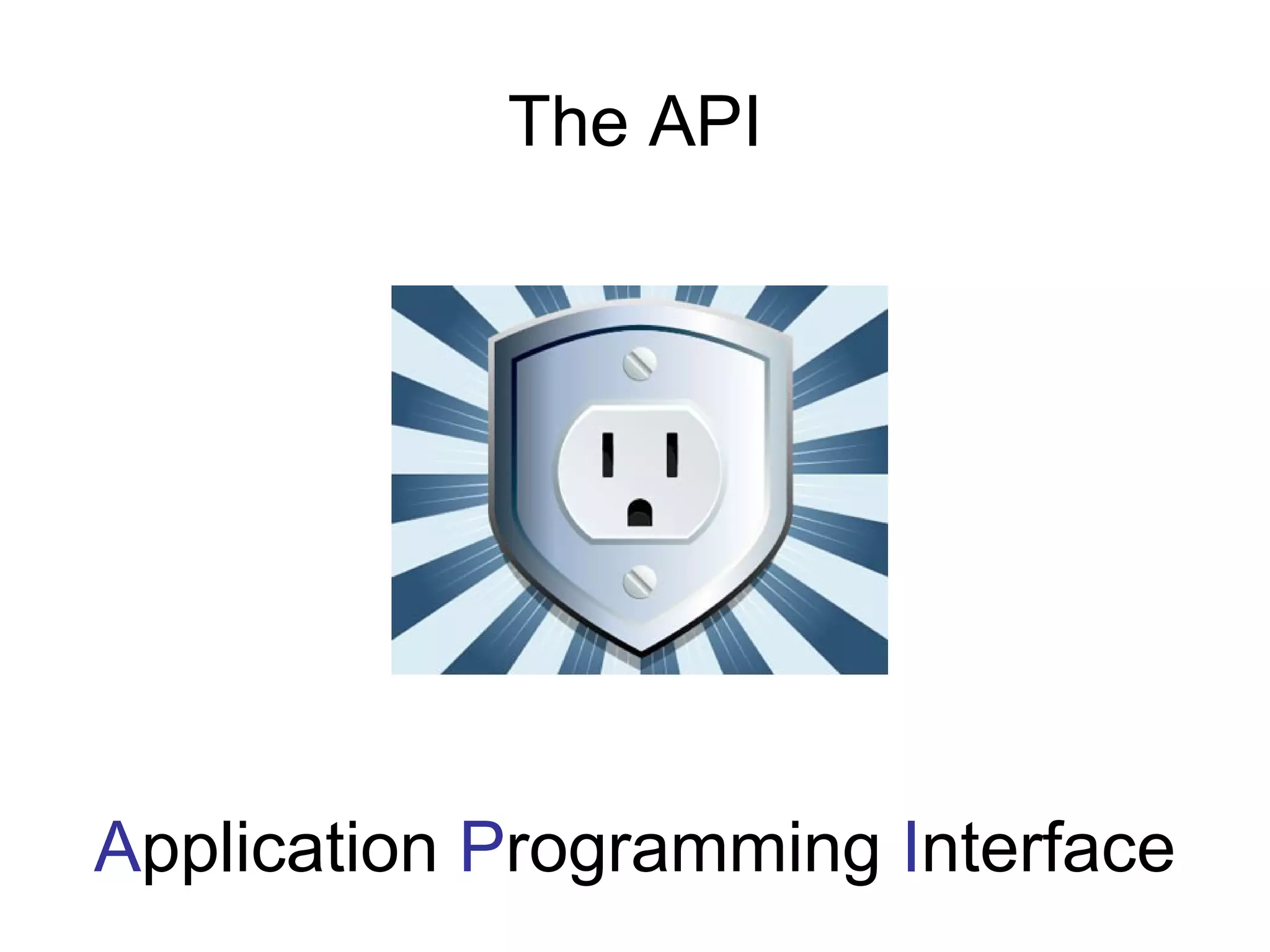 The API

Application Programming Interface

 