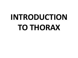 INTRODUCTION
TO THORAX
 
