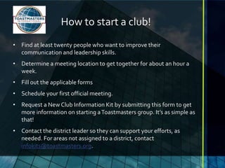 Introduction to Toastmasters | PPTX