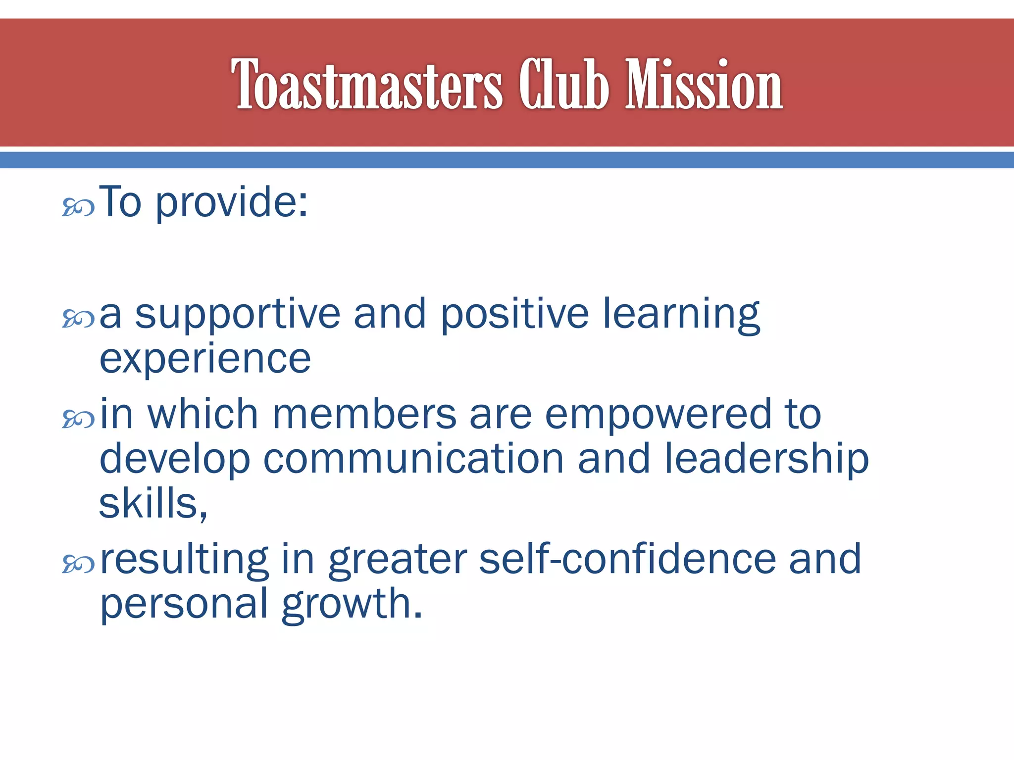 Introduction to Toastmasters | PDF