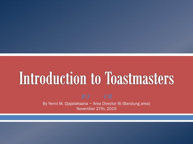 Introduction to Toastmasters | PDF | Business | Business and Finance