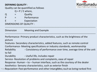 Quality Spec Examples Introduction to total quality management II | PPT