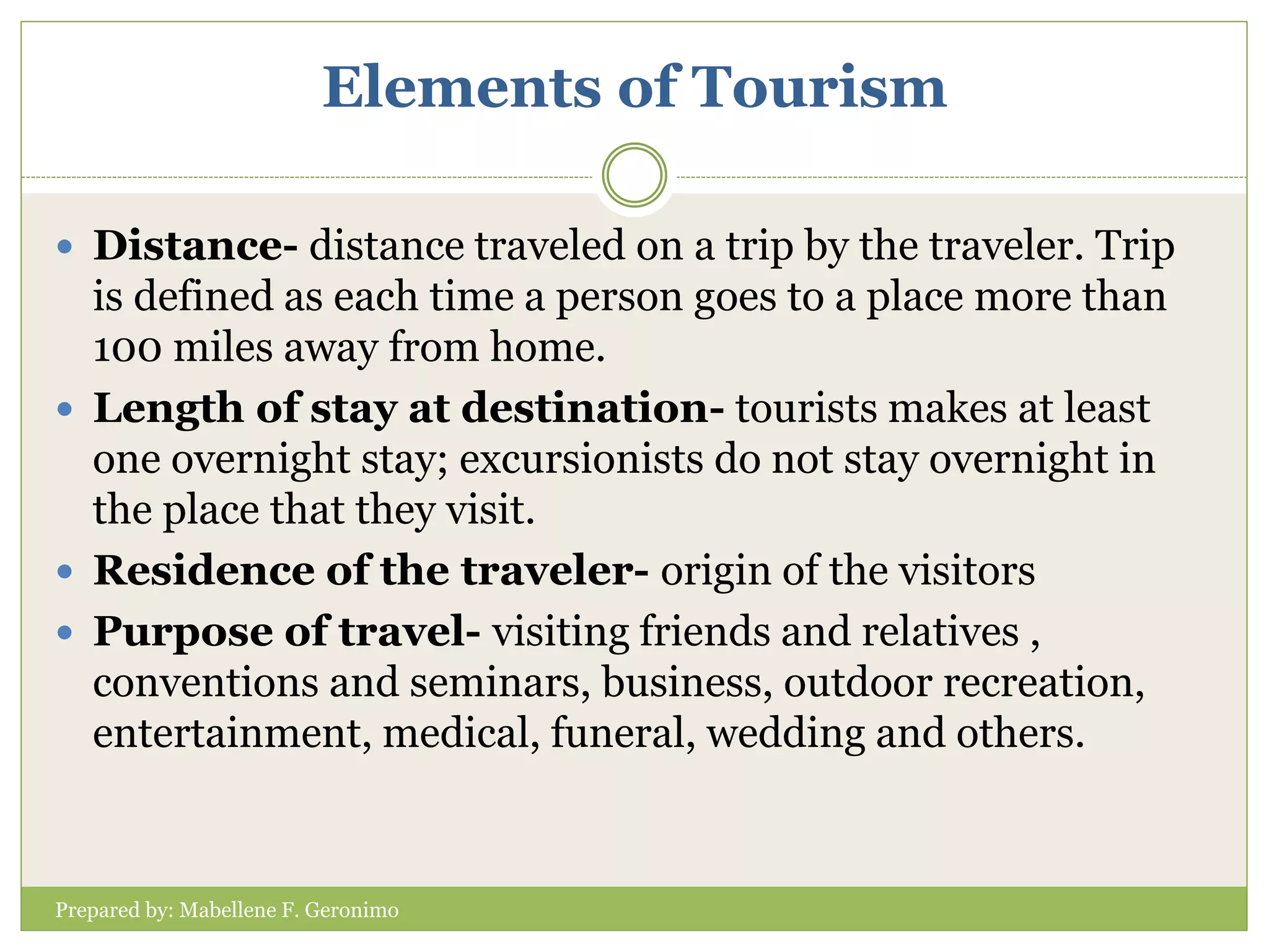 Tourism. Distance Table Book Example Introduction to tourism | PPTX