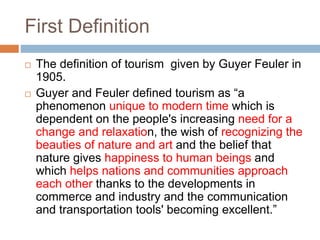 Tourism Def Introduction to tourism business(1) | PPTX