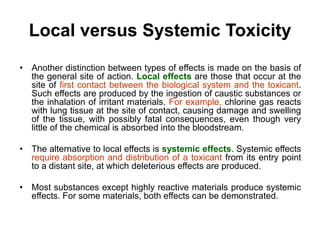 Local Effect Is Introduction to toxicology 1 | PPT