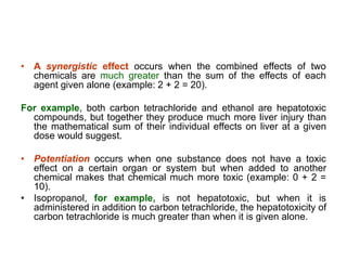 Synergisic Reaction Examples Introduction to toxicology 1 | PPT