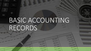 BASIC ACCOUNTING
RECORDS
 
