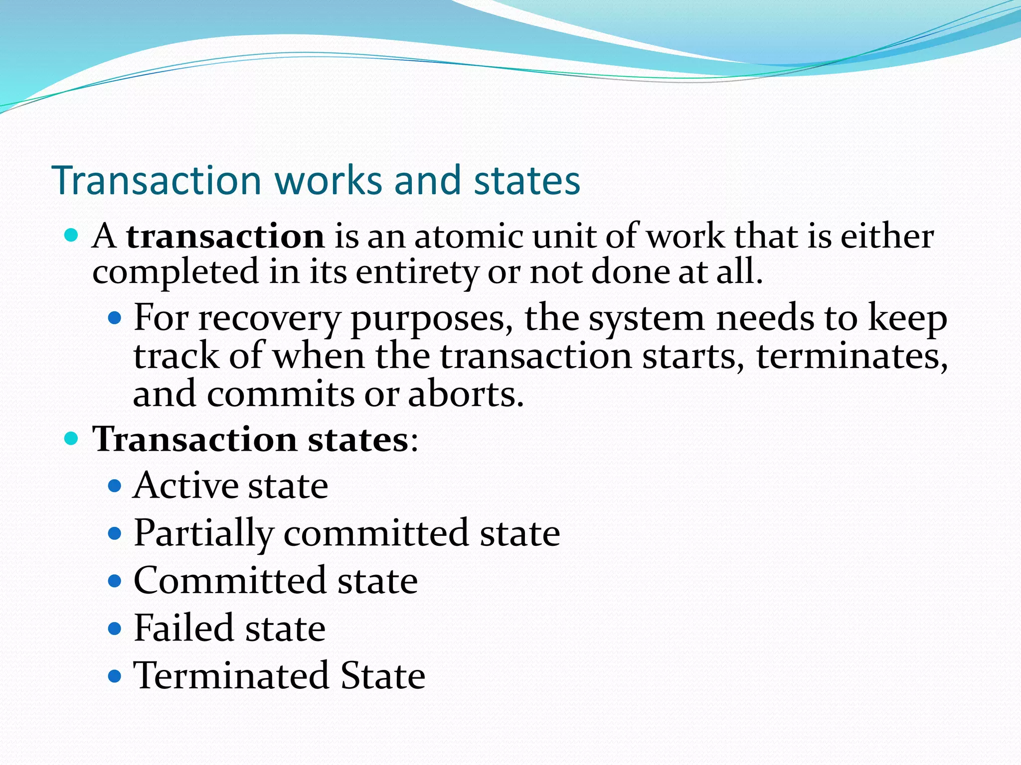 Introduction to transaction processing concepts and theory | PPTX
