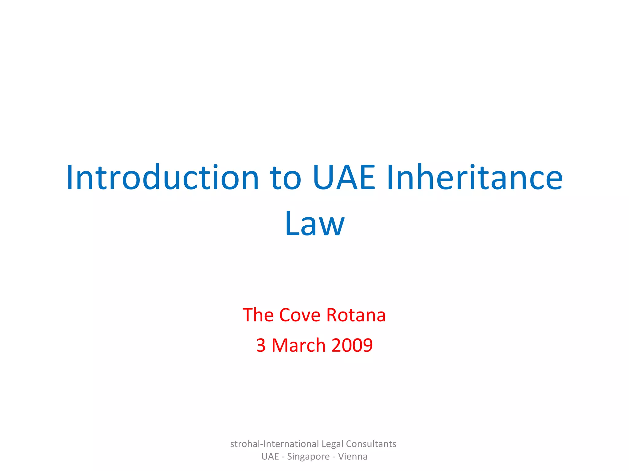 UAE inheritance law distribution of assets