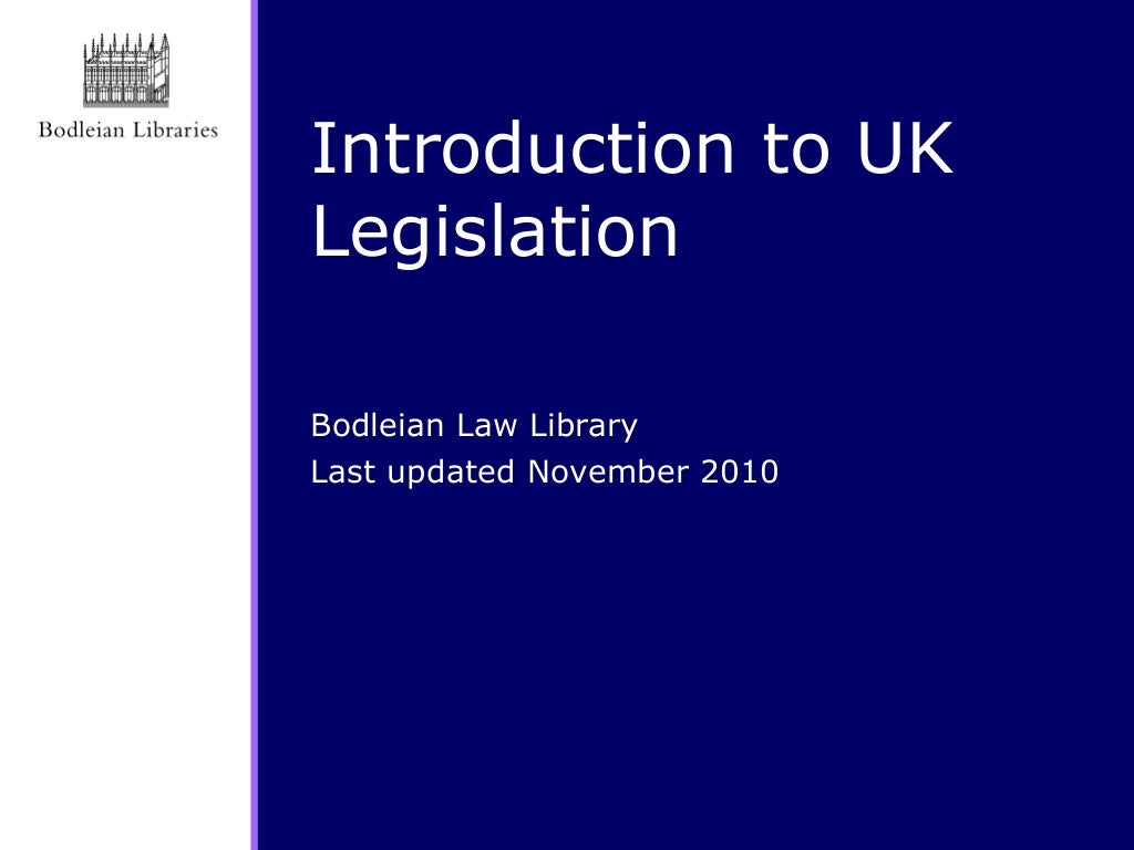 Introduction to uk legislation