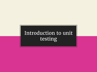 @gil_zilberfeld
Introduction to unit
testing
 
