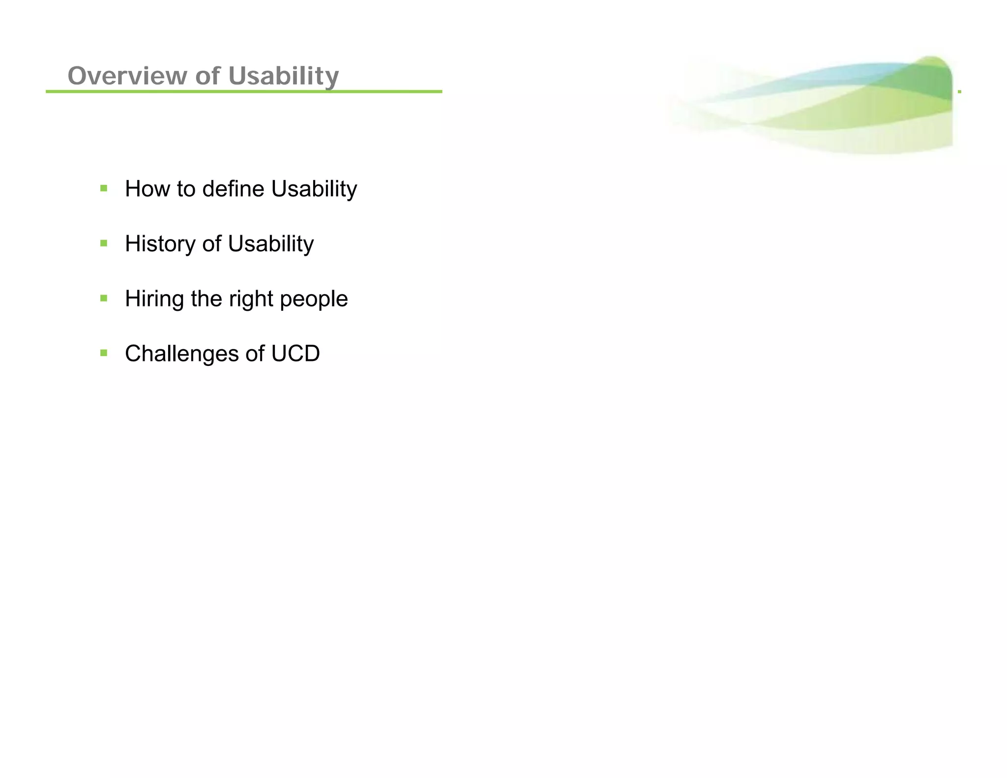 Introduction To Usability