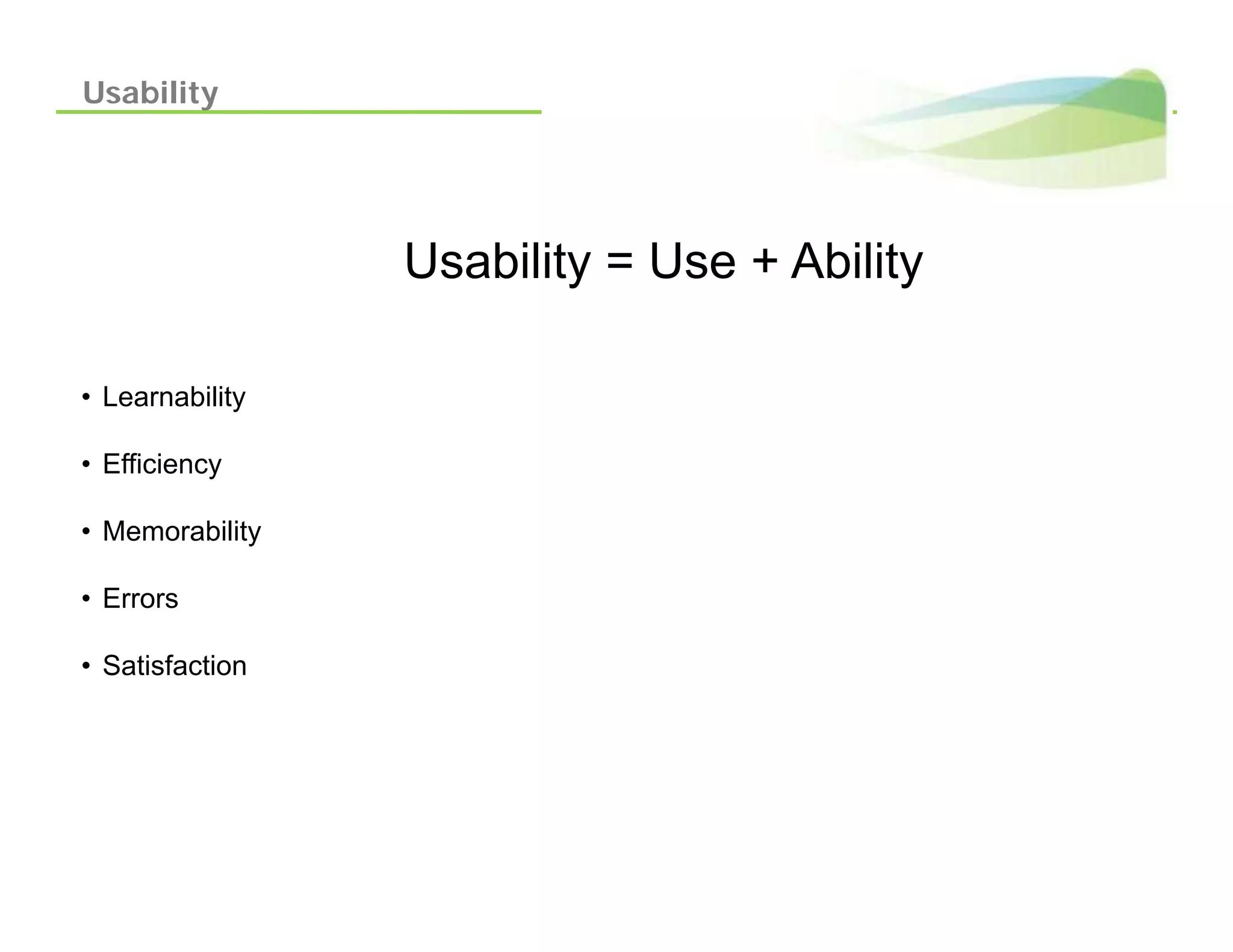 Introduction To Usability
