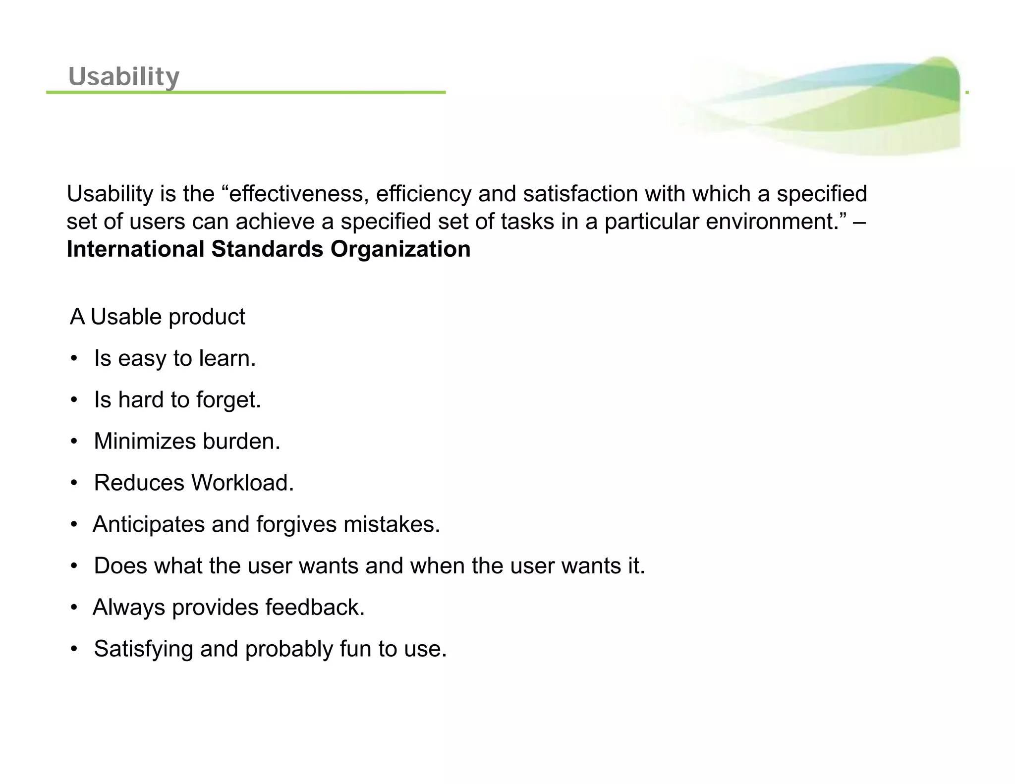 Introduction To Usability