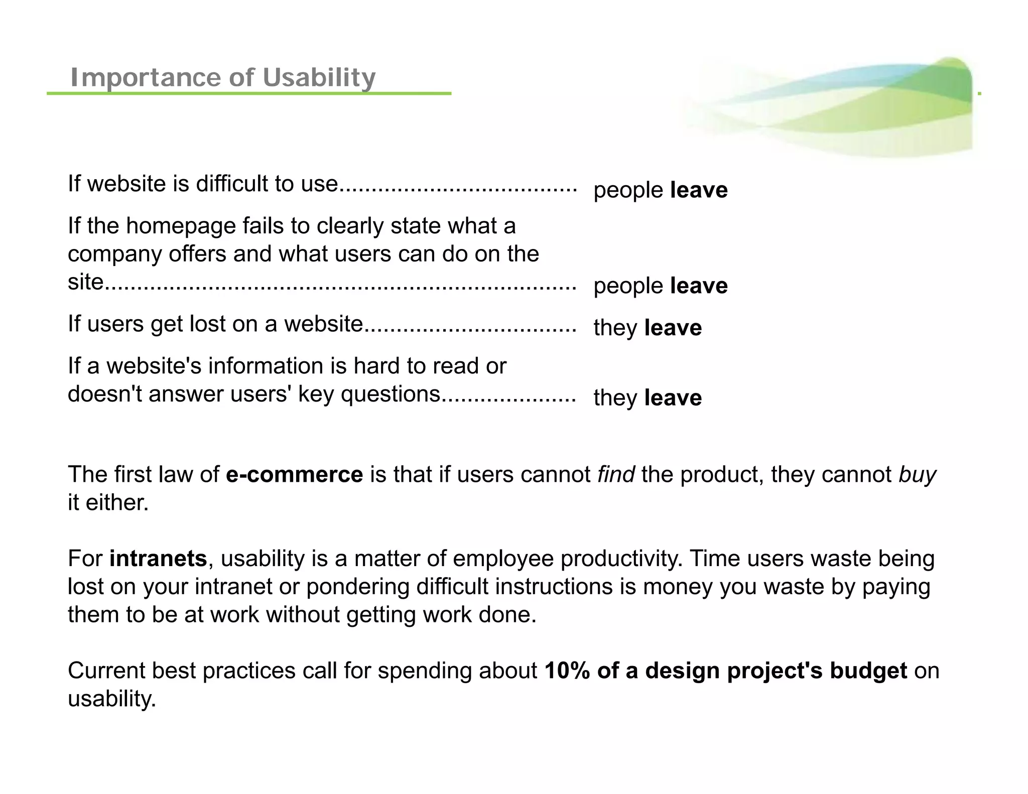 Introduction To Usability