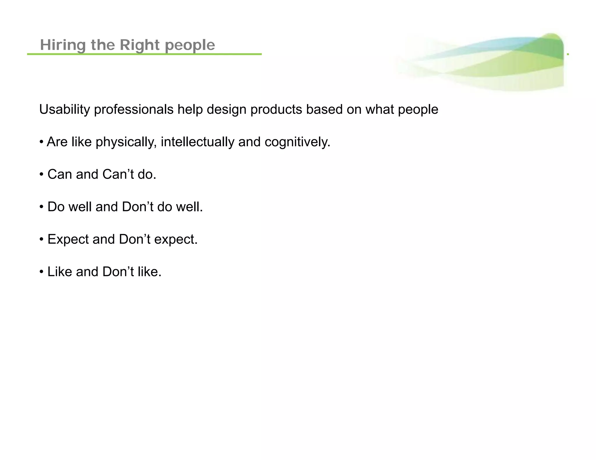 Introduction To Usability