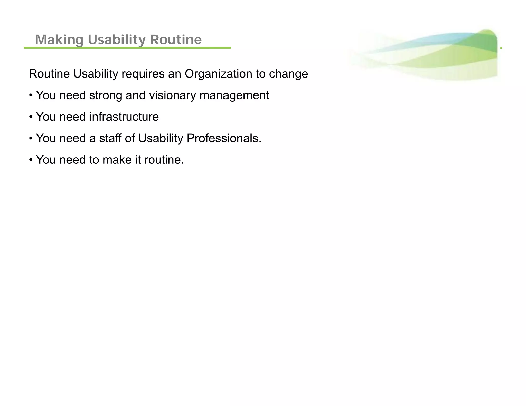 Introduction To Usability