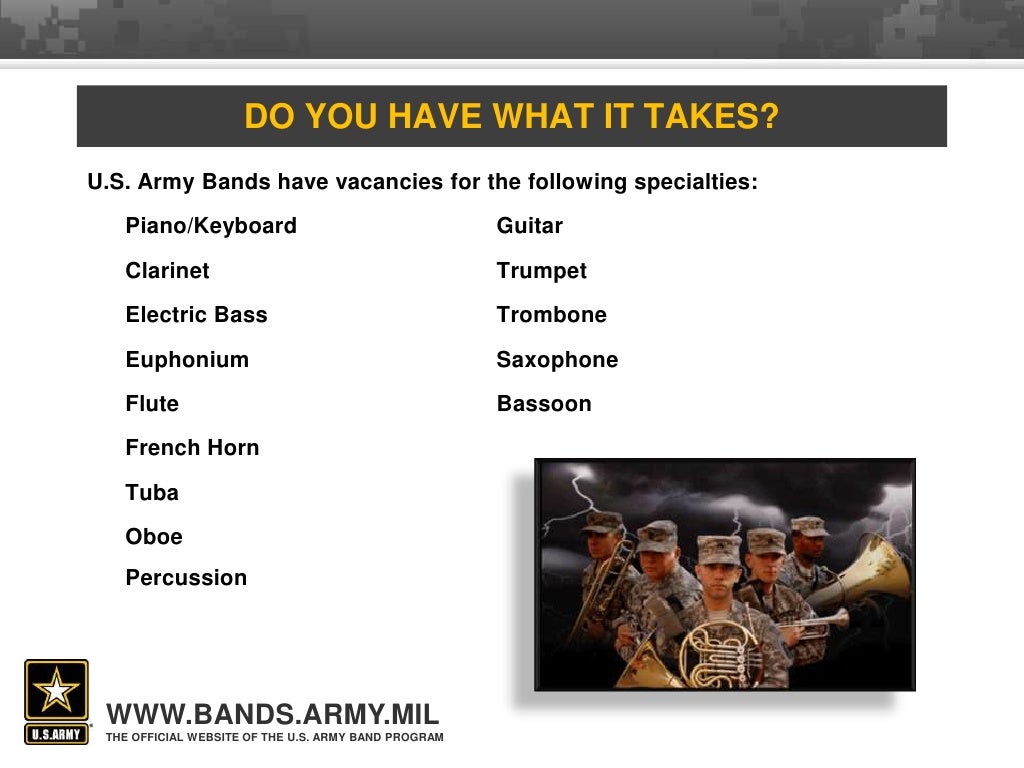 Introduction to us army bands
