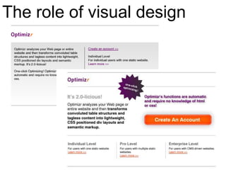 The role of visual design