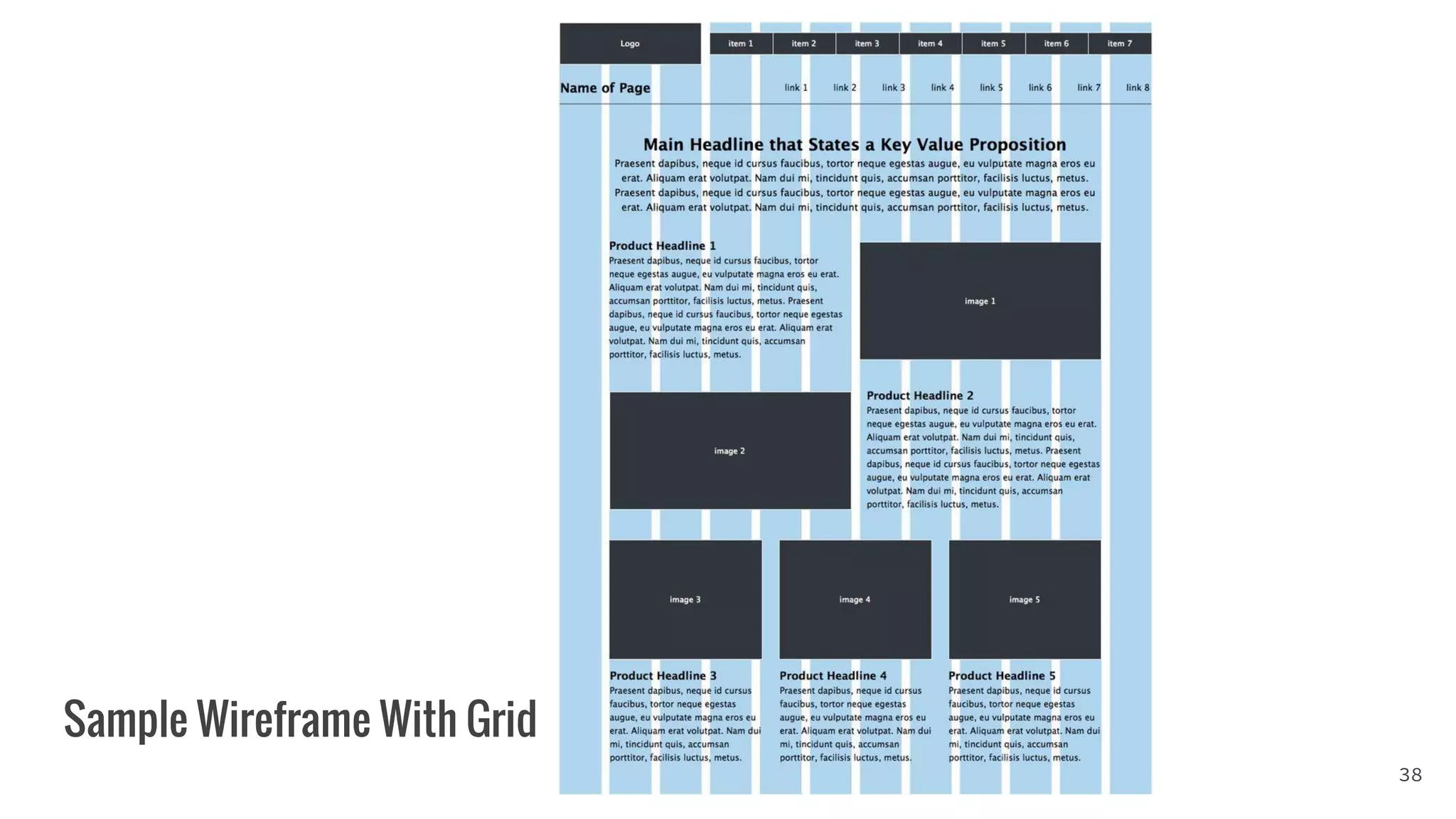 Sample Wireframe With Grid
38
 