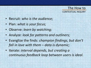 Introduction to UX Research: Fundamentals of Contextual Inquiry | PPTX