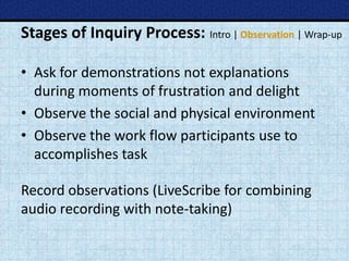 Introduction to UX Research: Fundamentals of Contextual Inquiry | PPTX