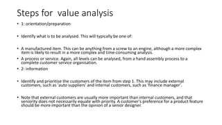 Introduction to value engineering and value analysis