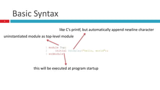 Introduction to Verilog & code coverage | PPT