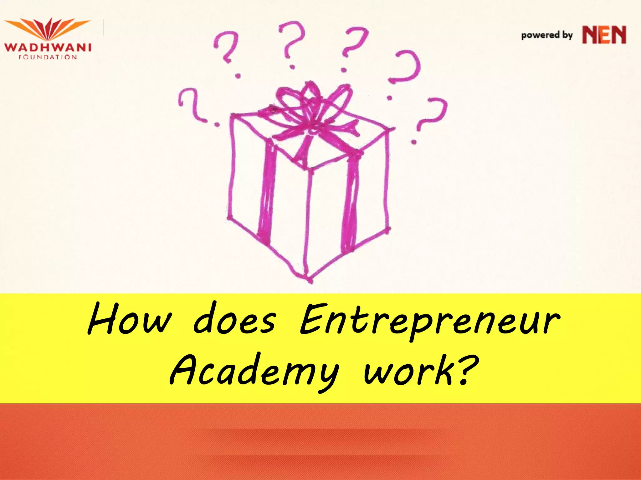 How does Entrepreneur
   Academy work?
 