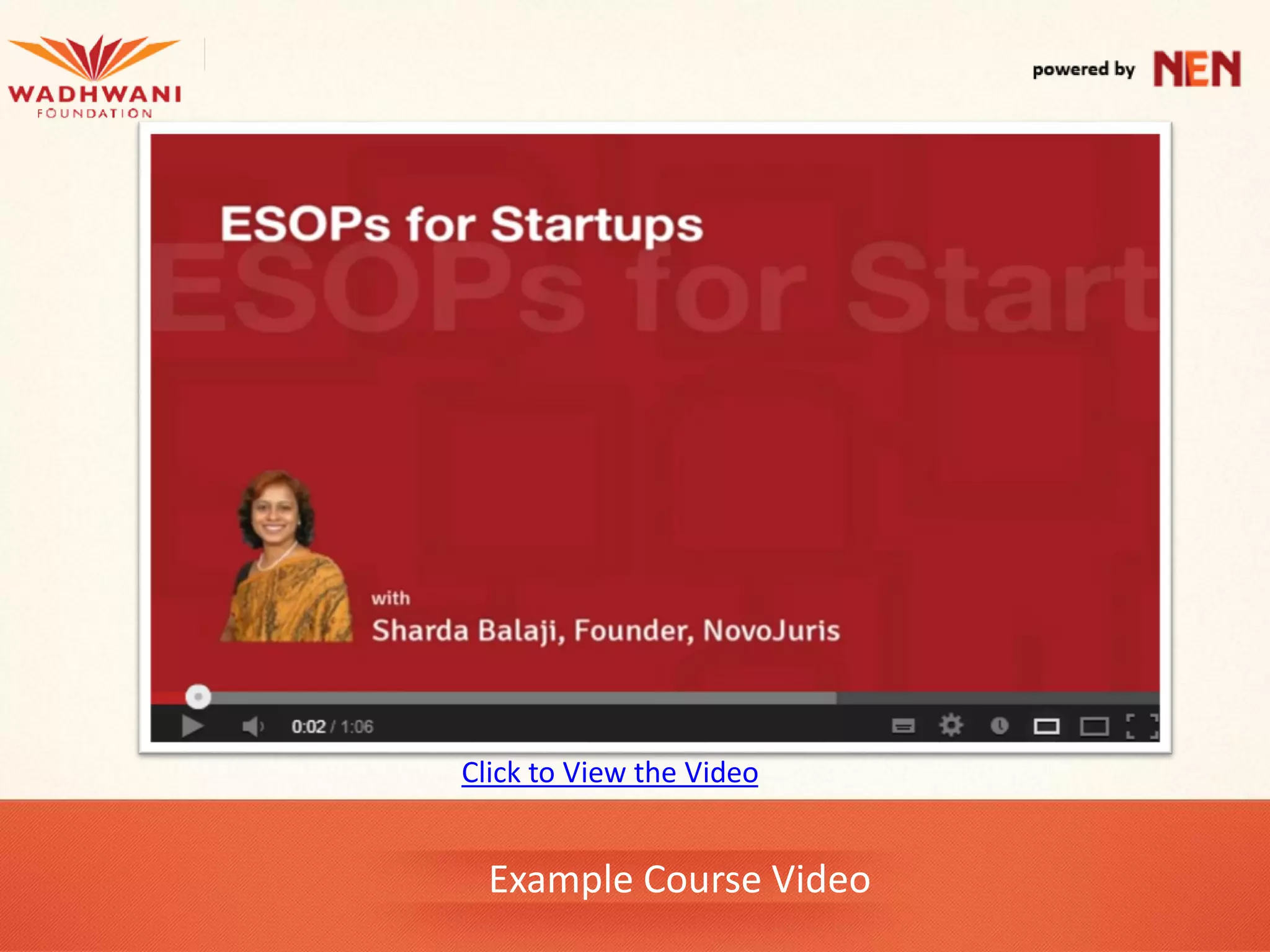 Click to View the Video


  Example Course Video
 