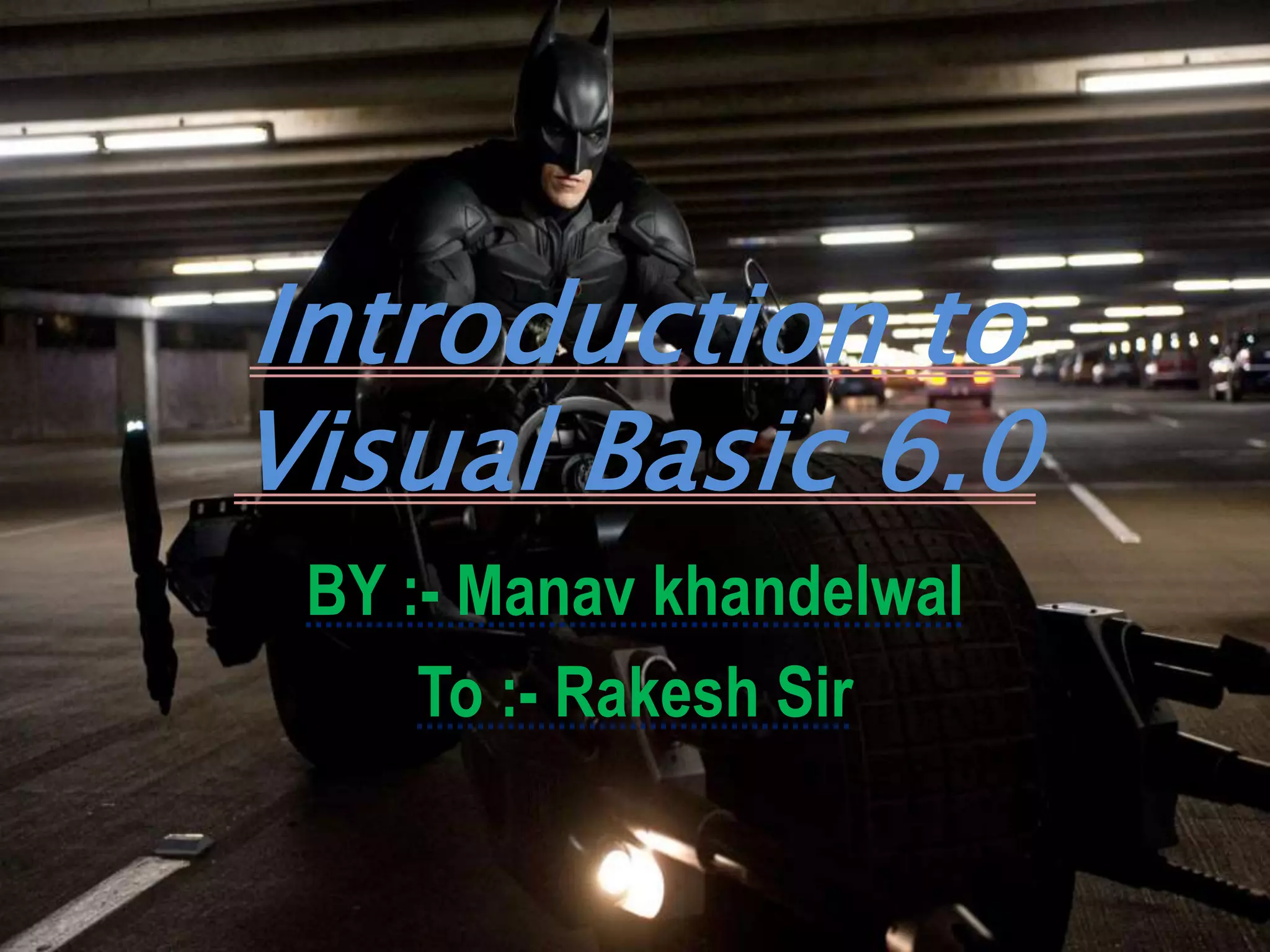 Introduction to visual basic | PPTX | Computing | Technology & Computing